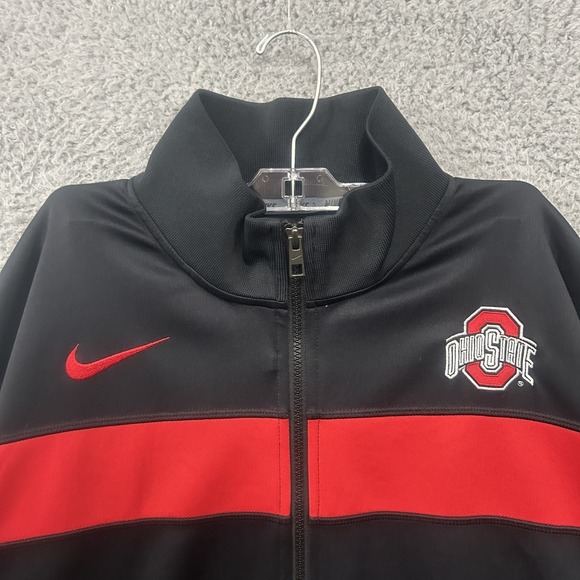 Ohio State Buckeyes Jacket Men Extra Large Black Red Track Full Zip Nike Dri Fit - Picture 3 of 12